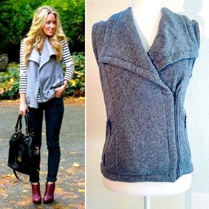 Gap French Terry Gray Zip Up Sweater Vest